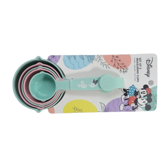 Disney Set of 5 Measuring Cups Mickey & Minnie Mouse Green & Pink New - Picture 3 of 5